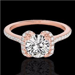 Genuine 1.33 CTW Certified G-I Genuine Diamond Bridal Solitaire Halo Ring Gold - 33290-REF#102T8X