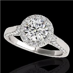 Genuine 2.15 CTW Certified G-I Genuine Diamond Bridal Solitaire Halo Ring Gold - 33571-REF#338W8K