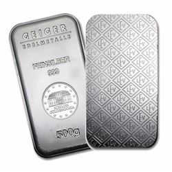 One piece 500 gram 0.999 Fine Silver Bar Geiger Security Line Series