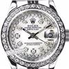Image 1 : Rolex Ladies Stainless Steel, Diamond Dial & Diamond Bezel, Saph Crystal - REF#349K3A
