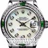 Image 1 : Rolex Men's Stainless Steel, QuickSet, Diam Dial & Diam/Emerald Bezel - REF#458J2Y