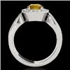 Image 2 : Genuine 1.40 CTW Certified Fancy Intense Genuine Diamond Solitaire Halo Ring Gold - 34565-REF#124M3H