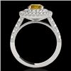 Image 2 : Genuine 2.25 CTW Certified Fancy Intense Genuine Diamond Solitaire Halo Ring Gold - 34218-REF#157A2N