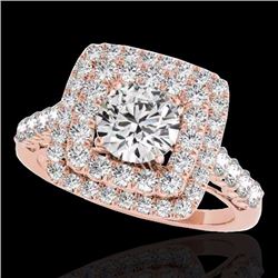 Genuine 2.05 CTW Certified G-I Genuine Diamond Bridal Solitaire Halo Ring Gold - 34586-REF#154H5R