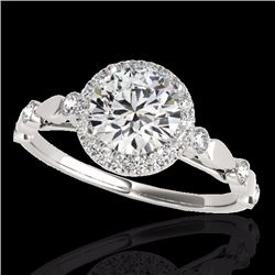 Genuine 1.25 CTW Certified G-I Genuine Diamond Bridal Solitaire Halo Ring Gold - 33616-REF#100N8G