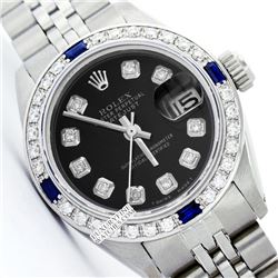 Rolex Men's Stainless Steel, QuickSet, Diam Dial & Diam/Sapphire Bezel - REF#425M5K