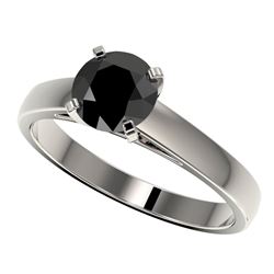 Genuine 1.25 CTW Fancy Black Genuine Diamond Bridal Solitaire Engagement Ring Gold - 33003-REF#36F2M