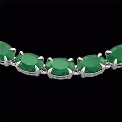 Genuine 40 CTW Emerald Eternity Tennis Necklace 14K Gold - 23373-REF#169F7M