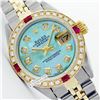 Image 1 : Rolex Men's 2Tone 14K Gold/ SS, QuickSet, Diam Dial & Diam/Ruby Bezel - REF#469A3M