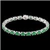Image 2 : Genuine 29 CTW Emerald Eternity Designer Inspired Tennis Bracelet 14K Gold - 23387-REF#102Z3Y