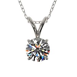 Genuine 0.51 CTW Certified H-I Quality Genuine Diamond Bridal Solitaire Necklace Gold - 36717-REF#35
