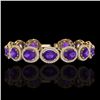 Image 1 : Genuine 18 CTW Amethyst & Micro Pave Diamond Certified Bracelet 10K Gold - 22679-REF#212Y2V
