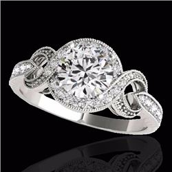 Genuine 1.33 CTW Certified G-I Genuine Diamond Bridal Solitaire Halo Ring Gold - 33805-REF#105K3T