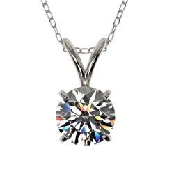 Genuine 0.77 CTW Certified H-I Quality Genuine Diamond Bridal Solitaire Necklace Gold - 36739-REF#55