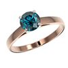 Image 2 : Genuine 1.05 CTW Certified Intense Blue Genuine Diamond Solitaire Engagement Ring Gold - 36519-REF#8