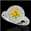 Image 1 : Genuine 2.25 CTW Certified Fancy Intense Genuine Diamond Solitaire Halo Ring Gold - 34209-REF#172Y2V