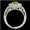 Image 2 : Genuine 2.25 CTW Certified Fancy Intense Genuine Diamond Solitaire Halo Ring Gold - 34209-REF#172Y2V