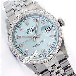 Rolex Men's Stainless Steel, QuickSet, Diamond Dial & Diamond Bezel - REF#425M5K