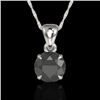 Image 1 : Genuine 2.0 CTW Black Diamond Certified Inspired Solitaire Necklace 18K Gold - 22015-REF#43T4X