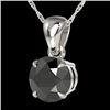 Image 2 : Genuine 2.0 CTW Black Diamond Certified Inspired Solitaire Necklace 18K Gold - 22015-REF#43T4X