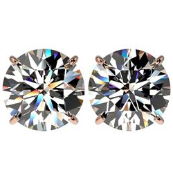 Genuine 5.0 CTW Certified H-I Quality Genuine Diamond Solitaire Stud Earrings Gold - 33143-REF#1257W