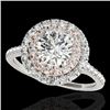 Image 1 : Genuine 1.50 CTW Certified G-I Genuine Diamond Solitaire Halo Ring Two Tone Gold - 33353-REF#115V2F