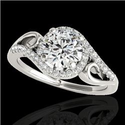 Genuine 1.25 CTW Certified G-I Genuine Diamond Solitaire Halo Ring Two Tone Gold - 34168-REF#102Y2V
