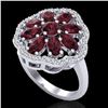 Image 1 : Natural 3.0 CTW Garnet & Diamond Certified Cluster Designer Halo Ring Gold - 20782-REF#44Y2V
