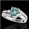 Image 1 : Genuine 1.75 CTW Certified Fancy Blue Genuine Diamond Bypass Solitaire Ring Gold - 35099-REF#145Y3V