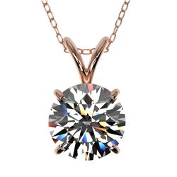 Genuine 1.55 CTW Certified H-I Quality Genuine Diamond Solitaire Necklace Gold - 36797-REF#297V2F