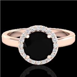 Genuine 2.0 CTW Halo Diamond Certified Micro Pave Ring Solitaire Bridal 14K Gold - 21619-REF#60M2H