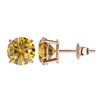 Image 2 : Genuine 2.0 CTW Certified Intense Yellow Genuine Diamond Solitaire Stud Earrings Gold - 33089-REF#14