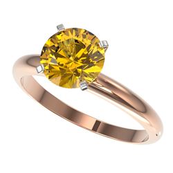 Genuine 2.0 CTW Certified Intense Yellow Genuine Diamond Solitaire Engagement Ring Gold - 32941-REF#