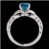 Image 2 : Genuine 1.10 CTW Certified Fancy Blue Genuine Diamond Solitaire Ring Two Tone Gold - 35205-REF#98V7F