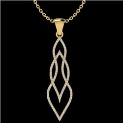 Natural 0.80 CTW Micro Pave Diamond Certified Necklace 14K Gold - 20388-REF#58F2M
