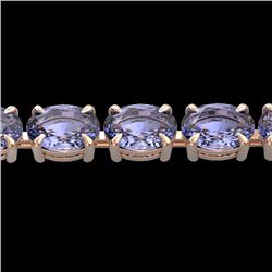 Natural 24 CTW Tanzanite Eternity Designer Inspired Tennis Bracelet 14K Gold - 23396-REF#193K6T