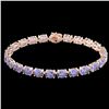 Image 2 : Natural 24 CTW Tanzanite Eternity Designer Inspired Tennis Bracelet 14K Gold - 23396-REF#193K6T