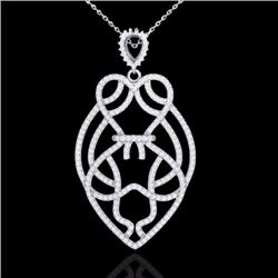 Genuine 1.80 CTW Micro Pave Diamond Certified Heart Necklace Designer 14K Gold - 21259-REF#115F9M