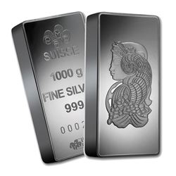 One piece 1 kilo 0.999 Fine Silver Bar PAMP Suisse Fortuna
