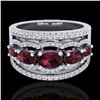 Image 1 : Natural 2.25 CTW Garnet & Micro Pave Diamond Certified Designer Ring 10K Gold - 21038-REF#59N5G