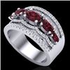 Image 2 : Natural 2.25 CTW Garnet & Micro Pave Diamond Certified Designer Ring 10K Gold - 21038-REF#59N5G