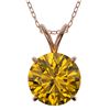 Image 1 : Genuine 2.0 CTW Certified Intense Yellow Genuine Diamond Solitaire Necklace Gold - 33239-REF#314F7M