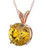 Image 2 : Genuine 2.0 CTW Certified Intense Yellow Genuine Diamond Solitaire Necklace Gold - 33239-REF#314F7M