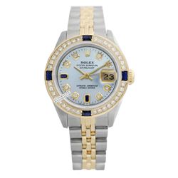 Rolex Ladies 2Tone 14K Gold/ Stainless Steel, Diam/Sapphire Dial & Diam Bezel, Saph Crystal - REF#31