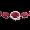 Image 1 : Natural 127 CTW Ruby & Diamond Halo Micro Eternity Necklace 14K White Gold - 22312-REF#442R8Z