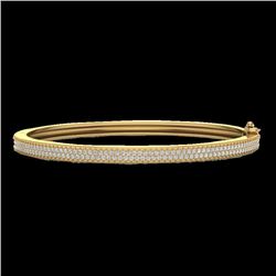Genuine 1.0 CTW Micro Pave Diamond Certified Bangle Bracelet 14K Yellow Gold - 20035-REF#111R3Z