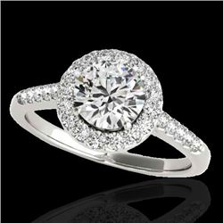 Genuine 2.0 CTW Certified G-I Genuine Diamond Bridal Solitaire Halo Ring Gold - 33490-REF#331X8A