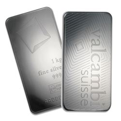One piece 1 kilo 0.999 Fine Silver Bar Valcambi with Assay