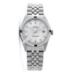 Rolex Men's Stainless Steel, QuickSet, Diam Dial & Diam/Sapphire Bezel - REF#425J5Y