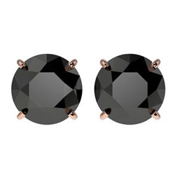 Genuine 3.18 CTW Fancy Black Genuine Diamond Bridal Solitaire Stud Earrings Gold - 36698-REF#74G2W